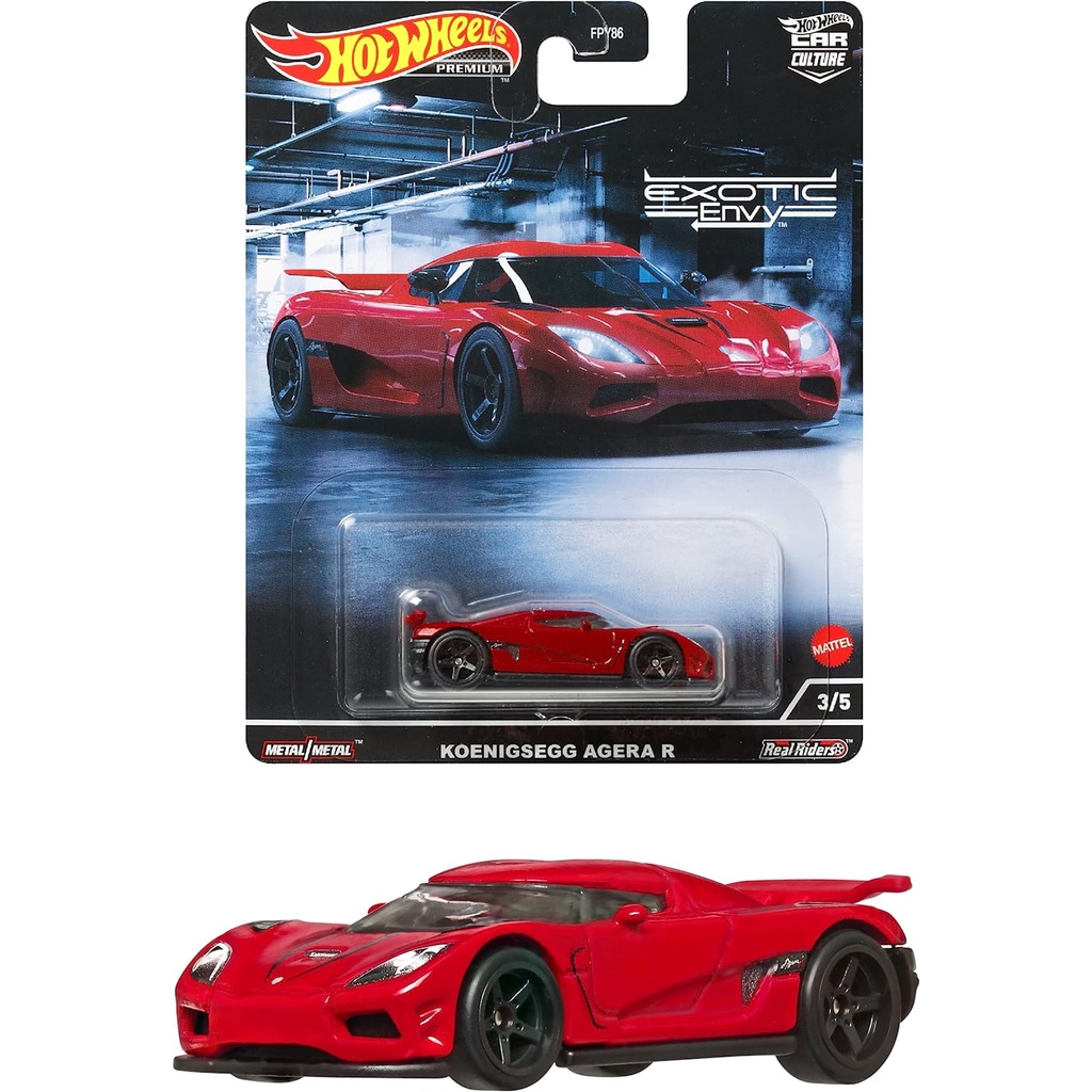 (ล้อยางพรีเมี่ยม) Hot Wheels 1/64 Car Culture Exotic Envy Koenigsegg Agera R model Car (ใหม่)
