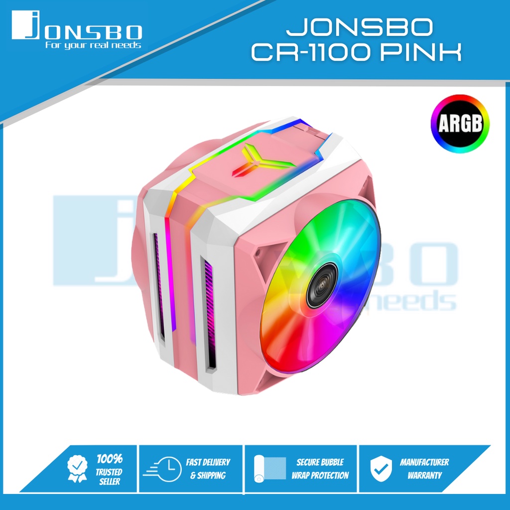 Jonsbo CR-1100 (สีชมพู) RGB LED 6 ท่อความร้อน CPU พัดลมระบายความร้อนหม้อน้ํา