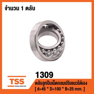 1309 ตลับลูกปืนเม็ดกลมปรับแนวได้เอง ( SELLF ALIGNING BALL BEARINGS ) เพลาตรง