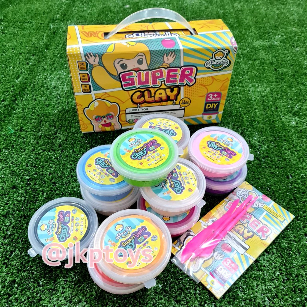 Todds & Kids Toys เซตดินเบาเกาหลี 12 กระปุกพร้อมคู่มือปั้นเเละอุปกรณ์