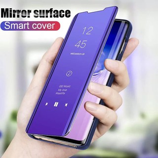 SAMSUNG NOTE 9 NOTE 8 NOTE 5 NOTE 4 NOTE 3 Luxury Smart Clear View Mirror Leather Flip Stand Plating Case Cover CASING