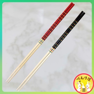 ตะเกียบยาว ไม้ไผ่ ญี่ปุ่น มีกันลื่น Japanese bamboo wood chopsticks 2 pair カブキ菜箸 料理 お箸 2膳組