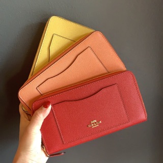 🇺🇸 Coach แท้💯✔️ กระเป๋าสตางค์ใบยาวสีพื้น