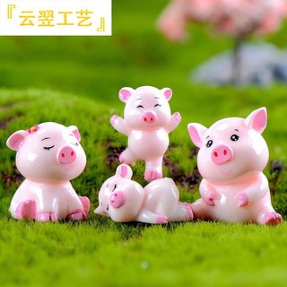 ตุ๊กตาจิ๋ว หมูสีชมพูตกแต่งสวนถาด แต่งสวนจิ๋ว แต่งเค้กแต่งบ้าน DIYได้ด้วยตัวคุณเอง