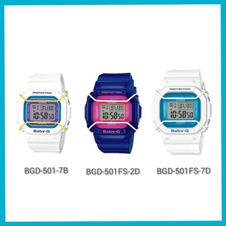 Baby-G👉BGD-501,BGD-501FS-2,7สีขาว และสีน้ำเงิน