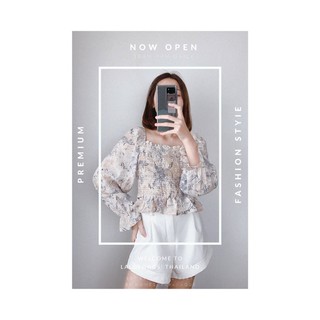 เสื้อลายหินอ่อน แขนยาวจั๊มข้อ 👗🌼