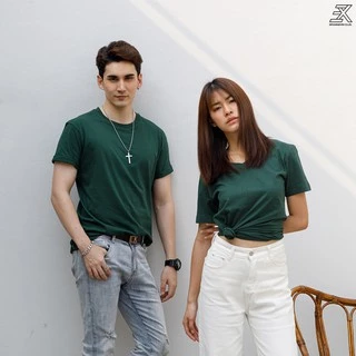 Expogarment เสื้อยืด คอกลมคอวี คอตตอน100% สีพื้น (แดง น้ำเงิน เขียวหัวเป็ด เหลือง) ไร้ตะเข็บข้าง S-2XL หดเกิน3%คืนเงิน