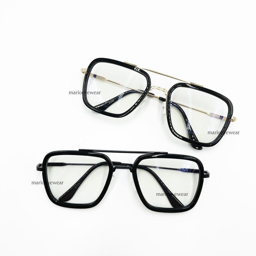 ทรง Iron steel แว่นกรองแสงพร้อมเลนส์บลูบล็อค+ออโต้ (แท้)  กรองแสงสีฟ้า+ออกแดดเปลี่ยนสี(สำหรับสายตาปกติ) Blue+Auto