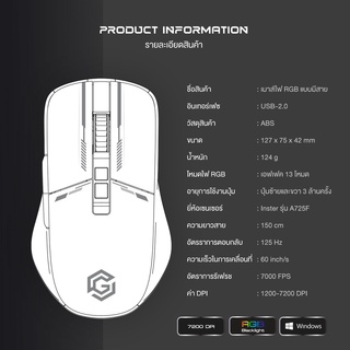 IWACHI เมาส์ G3 มีสาย แสงไฟ RGB ทะลุตัวเมาส์รอบด้าน ปรับไฟได้ถึง 13โหมด mouse คอมพิวเตอร์