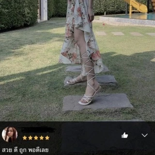 LEAVESSHOES รองเท้าแตะพันขา แฟชั่นผู้หญิง รองเท้าไปทะเล ใส่เที่ยวคาเฟ่ รุ่น RAINY (แนะนำบวก 1ไซส์)