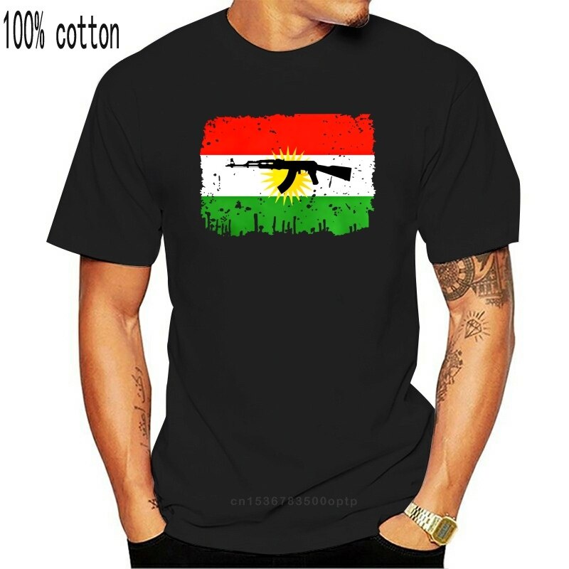 เสื้อยืด แฟชั่นผู้ชาย bioshick homeland fight ak 47 heimat roots kurdistan kurde Tops Tees