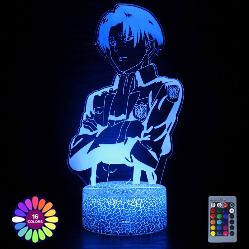 Acrylic Table Lamp Anime Attack on Titan For Home Room Decor Light Kid Child Gift Captain Levi Ackerman Figure LED Night