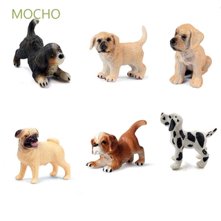 MOCHO เครื่องประดับ ของเล่นเด็ก แกะสลัก รูปสัตว์ ขนาดเล็ก อุปกรณ์เสริมน่ารัก จำลองฟาร์มสุนัข หมาปั๊ก