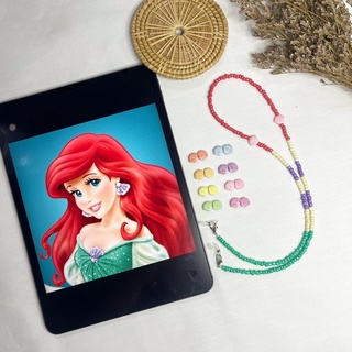 สายห้อยแมส สายคล้องแมส ลูกปัด ลาย Ariel นางเงือก เจ้าหญิง