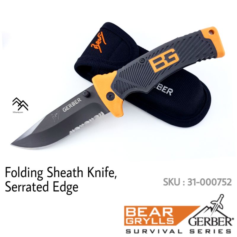 มีด GERBER BEAR GRYLLS ของแท้ รุ่น FOLDING SHEAT มีดเข้าป่าที่ถูกออกแบบโดยBEAR GRYLLS ราคาโละ ไม่ผลิ