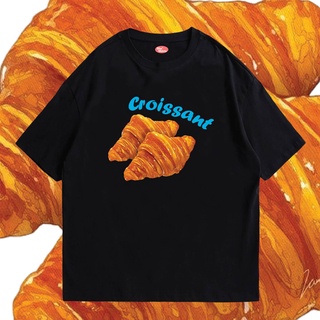 (🔥พร้อมส่งเสื้อเฮีย🔥)  เสื้อ Croissant 100% ผ้าดีมากก มีขาวและดำ  ทั้งทรงปกติและ OVERSIZE