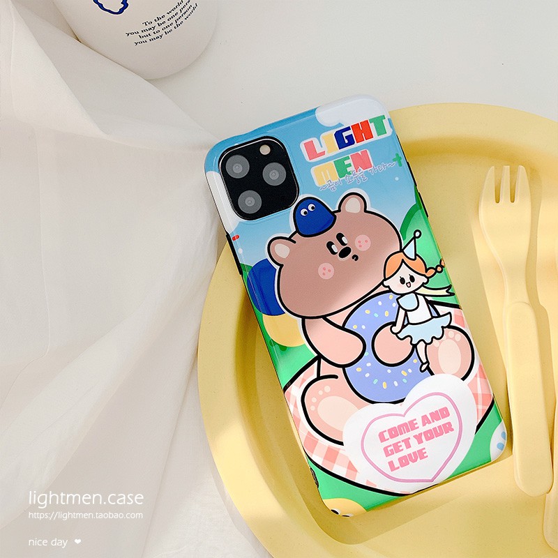 Cute Donut Bear เหมาะสำหรับกรณีโทรศัพท์มือถือ 11Pro / Max Apple X / XS / XR iPhone7p / 8plus หญิง