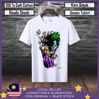 เสื้อยืดคอกลม ผ้าฝ้าย 100% พิมพ์ลาย Joker Baju Lelaki สําหรับผู้ชาย