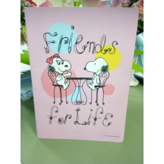 สมุดปกอ่อนsnoopy. "Friends for Life" เนื้อกระดาษถนอมสายตา สมุดจดหรือบันทึกเก๋ๆสำหรับคนรักSnoopy เลยนะคะนี่