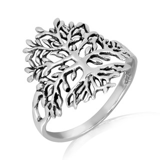 MachuSilver แหวนเงินแท้ 925 Sterling Silver แต่งลายต้นไม้แห่งชีวิต พร้อมถุงกำมะหยี่