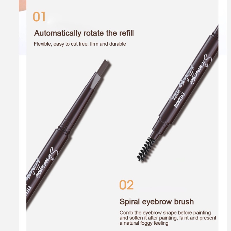 CRYSTAL RABBIT ดินสอเขียนคิ้ว กันน้ำ กันเหงื่อ ติดทนนาน ที่เขียคิ้วดินสอ Drawing Eyebrow Pencil 1 ชิ้น - รูปที่ 5