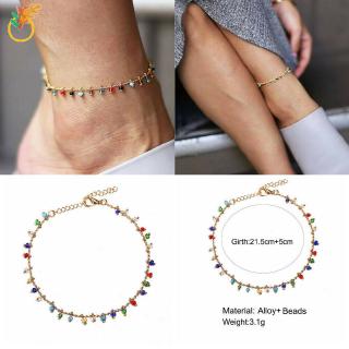 【COD Tangding】Colorful Rice Beads Tassel Pendant Foot Ornaments Anklets Korea New Fashion Accessory Jewelry