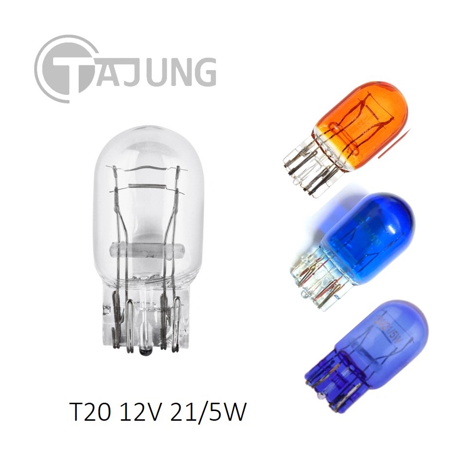 หลอดไฟเบรค ไฟท้าย T20 12V 21/5W (2 ไส้) 7443 แบบเสียบ, (1 หลอด / 1คู่)