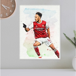 โปสเตอร์ ผ้าแคนวาส โอบาเมยอง ทีมอาร์เซนอล Pierre-Emerick Aubameyang Arsenal (1) ภาพวาด ศิลปะ นักบอล นักฟุตบอล