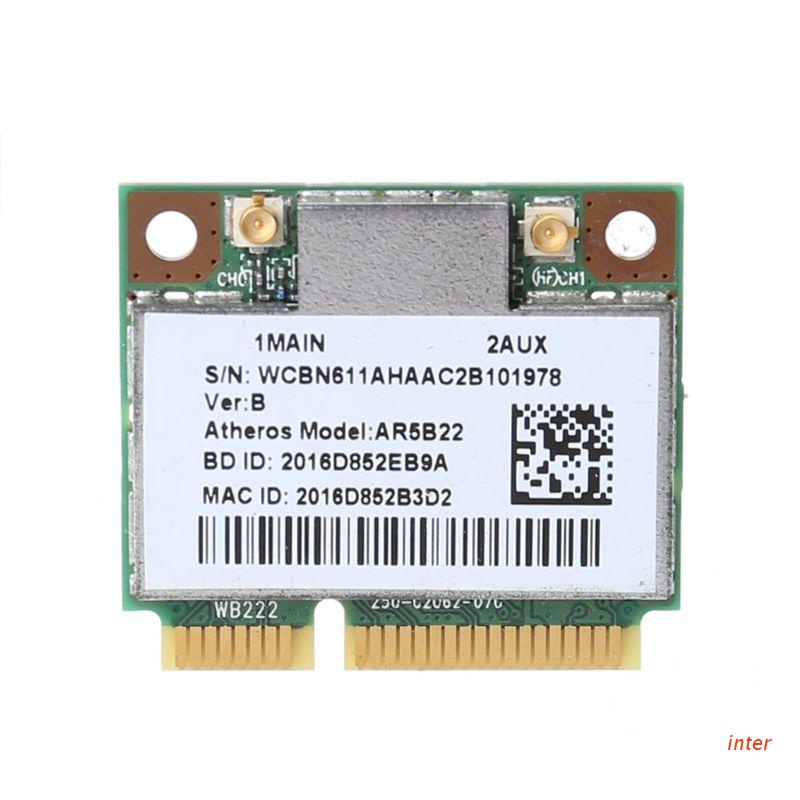 inter AR9462 AR5B22 WB222 Half Mini PCIe 300Mbps Bluetooth4.0 WLAN Wifi Wireless Card Adapter for PC