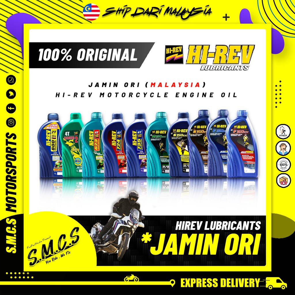 HIREV 4T 2T สกู๊ตเตอร์น้ํามัน 1L 100% Fullyak Hitam F150/S150/800/S645/735/724/M150/623