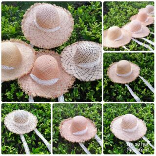 🔻พร้อมส่ง🔻หมวกสานปีกกว้าง จากวัสดุธรรมชาติ มีโบว์ผูกใต้คาง👒