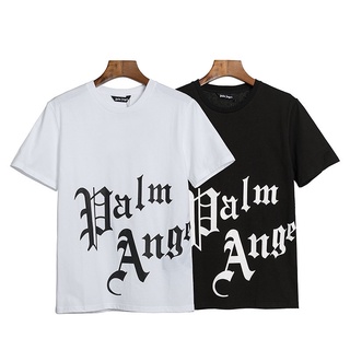 [100% Cotton] เสื้อยืดแขนสั้น ผ้าฝ้าย พิมพ์ลายตัวอักษร PALM ทรงหลวม ขนาดใหญ่ แบบเรียบง่าย สําหรับผู้ชาย และผู้หญิง