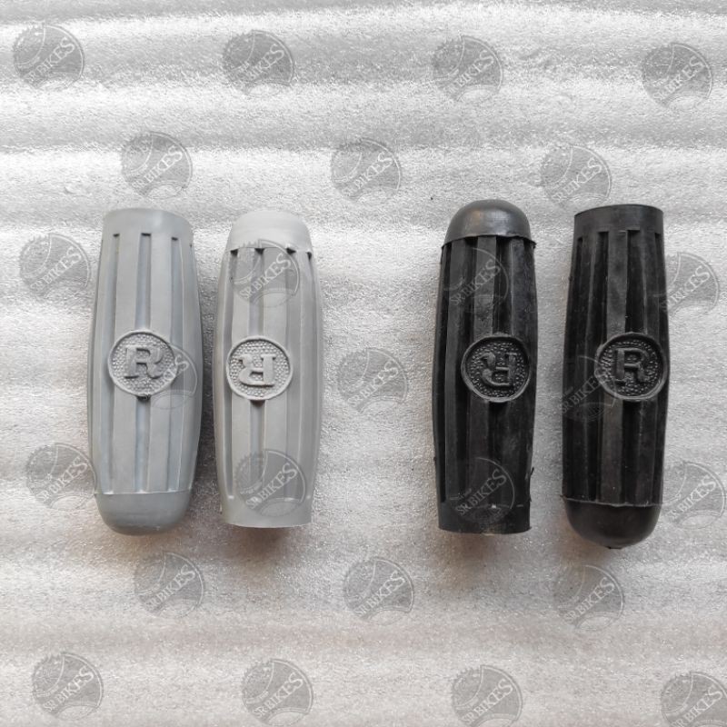 Black / Gray 1 Pair Handle Grip Vintage Shape 9cm Length Bike