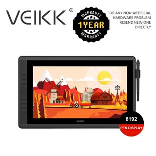 จอภาพวาดภาพ Veikk VK1560PRO 15.6 นิ้ว HD จอพร้อมปากกาแบบไร้แป้ง 8192 ระดับ เข้ากันได้กับ Windows และ Mac