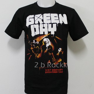 เสื้อยืดสีขาวเสื้อ GREEN DAY เสื้อยืด เสื้อวง กรีนเดย์ S150 ไซส์ยุโรปS-4XL