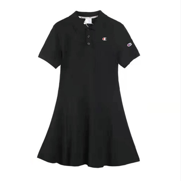 พร้อมส่ง CHAMPION ชุดเดรสโปโลแขนสั้น สำหรับผู้หญิง กระโปรงเข้ารูป กระโปรงกีฬาปักลาย