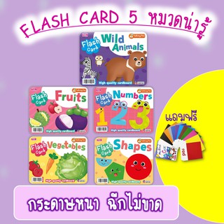 Flash Card 5 หมวดน่ารู้ แฟลชการ์ดเด็กเล็ก กระดาษหนา  ฉีกไม่ขาด บัตรคำศัพท์สำหรับเด็ก เสริมพัฒนาการเด็ก