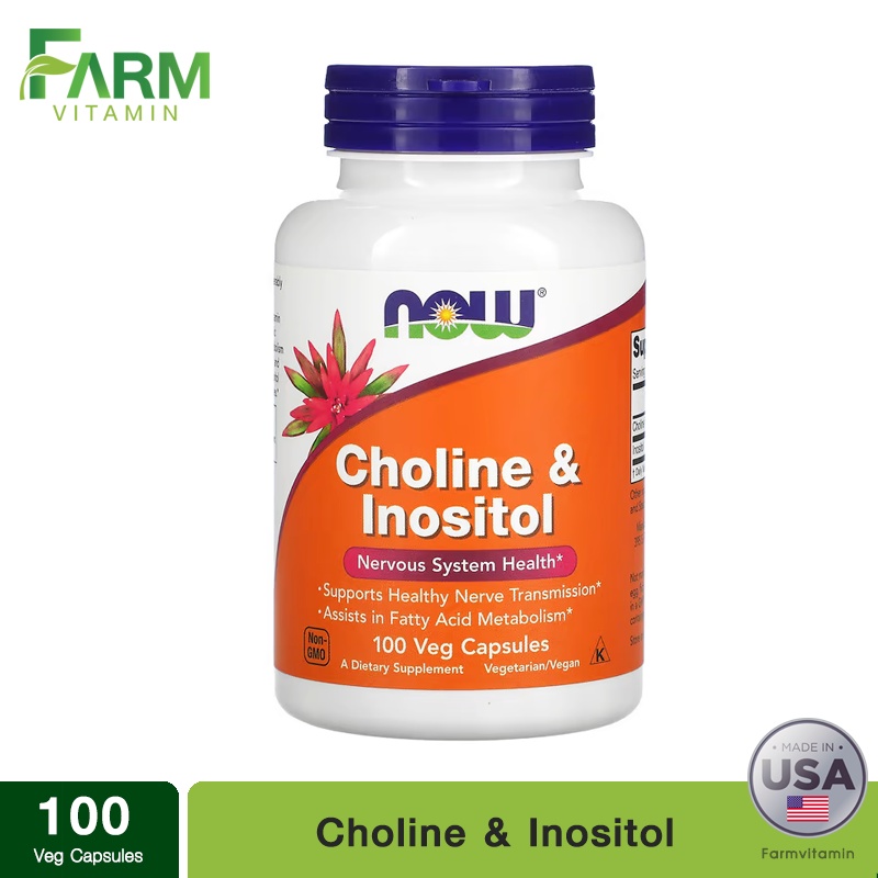 Now Foods, Choline & Inositol 500 mg, 100 Capsules