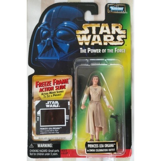 Star Wars Power of the Force 2 Freeze Frame Card Princess Leia (Ewok Celebration) 3.75"