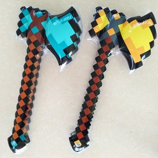 เกม Minecraft ของเล่นเป่าลม ขวานสีฟ้า ของเล่นฟิกเกอร์แอคชั่น ของเล่นเด็ก วันเกิด ปาร์ตี้ คอสเพลย์