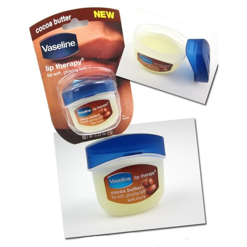 Vaseline Lip Therapy #Cocoa Butter ปกป้องริมฝีปากที่แห้งแตก เติมความชุ่มชื่นให้ริมฝีปาก 7g. (2 กระปุก)