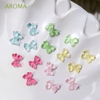 Aroma พลอยเทียม รูปโบว์ 3D สําหรับตกแต่งเล็บ 50 ชิ้น