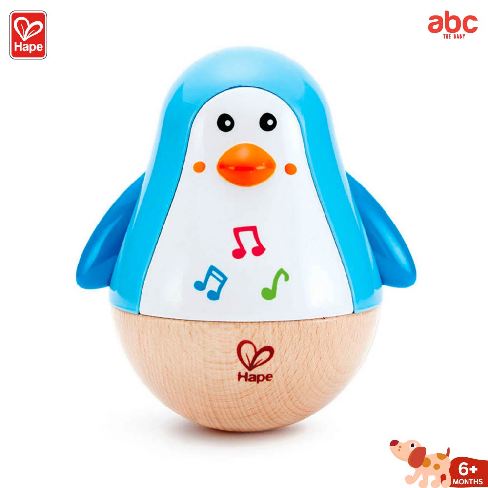 Hape لعبة خشبية موسيقية البطريق المتأرجح الرنّان Penguin Musical Wobbler لعبة تنمية مهارات من عمر 6 أشهر فأكثر صورة 2
