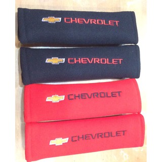 นวมหุ้มเบล์ทเข็มขัดนิรภัย รถยนต์ ปักโลโก้ แบบผ้า เชพโรเลต#CHEVROLET 1คู่