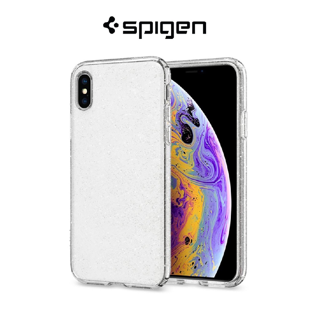 Spigen เคสคริสตัลเหลว กลิตเตอร์ สําหรับ iPhone XS X