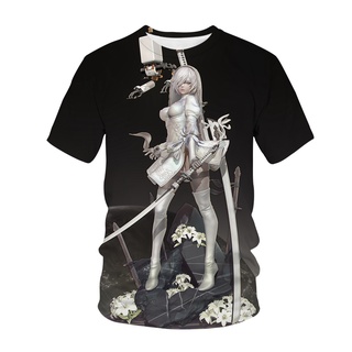 ใหม่ เสื้อยืดลําลอง แขนสั้น พิมพ์ลายอนิเมะ Nier Automata 3D เซ็กซี่ แนวสตรีท 2B แฟชั่นสําหรับผู้ชาย ผู้หญิง