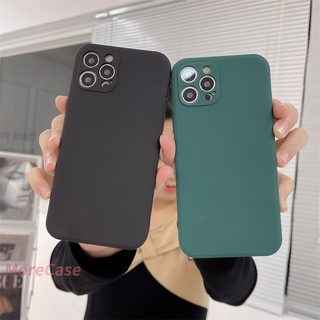 เคสซิลโคน TPU OPPO A5 A9 A53 A33 A31 2020 A16 A15 A15S A54 A7 A5S A12 A16S A3S A74 A52 A72 A92 A93 A94 A1K Classic Solid Dark Green Silicone Shockproof Phone Case