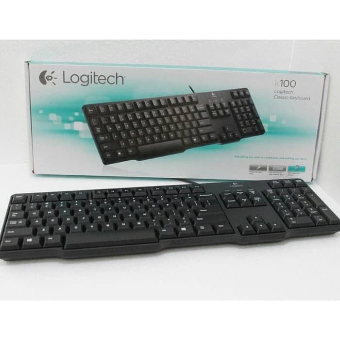 Logitech K100K 100 PS2 คีย ์ บอร ์ ดแบบมีสายคอมพิวเตอร ์ คลาสสิก