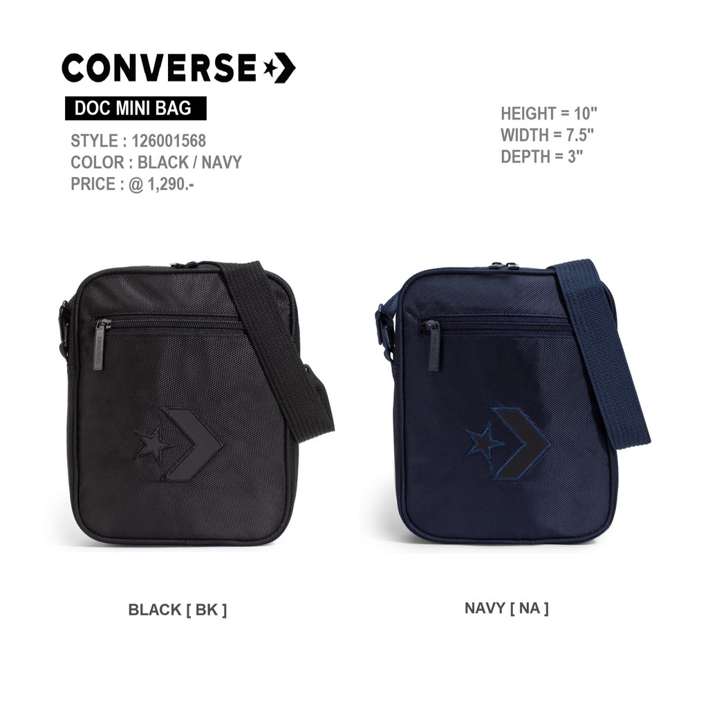 กระเป๋าสะพายข้าง Converse รุ่น DOC สีดำกรมท่า (รับประกันสินค้าของแท้ ...