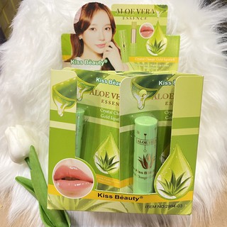 (ยกกล่อง 12 ชิ้น) kiss beauty aloe vera ลิปว่านหางจระเข้ทองคำเปลว เปลี่ยนสีได้ตามอุณหภูมิ